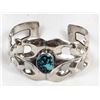 Image 2 : Navajo Sterling & Turquoise Sand Cast Bracelet