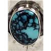 Image 3 : Navajo Sterling & Turquoise Sand Cast Bracelet