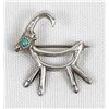 Image 2 : Navajo Sterling Turquoise Goat Pin