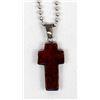 Image 1 : Sterling Amber Cross Pendant Necklace