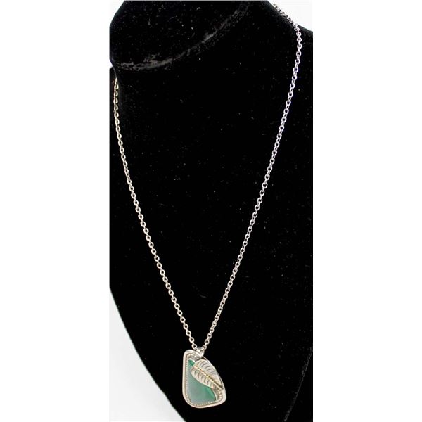 Navajo Sterling Malachite Pendant Necklace