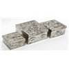 Image 3 : 3 Mexican Graduated Punched Tin Trinket Boxes