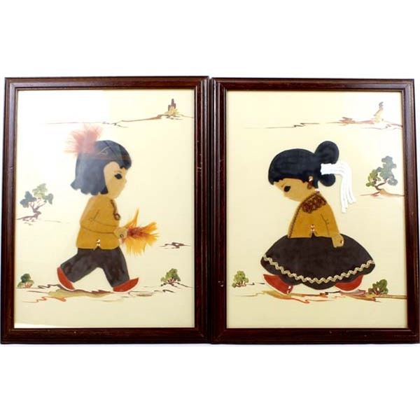 2 Navajo Multi-Media Paintings by B. Bitloy