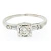 Image 2 : 18k White Gold Round & Baguette VVS Diamond Engagement Solitaire Ring