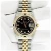 Image 3 : Rolex Mens 2 Tone Black String Diamond & Sapphire 36MM Datejust Wristwatch