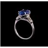 Image 4 : 14KT White Gold 3.35 ctw Tanzanite and Diamond Ring