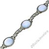Image 4 : Antique Art Deco 14kt White Gold Blue Moonstone Etched Filigree Bracelet