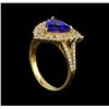 Image 4 : 14KT Yellow Gold 2.86 ctw Tanzanite and Diamond Ring