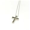 Image 4 : NEW 14k White Gold .65 ctw Pave Set Diamond Box Milgrain Cross Pendant w/ Chain
