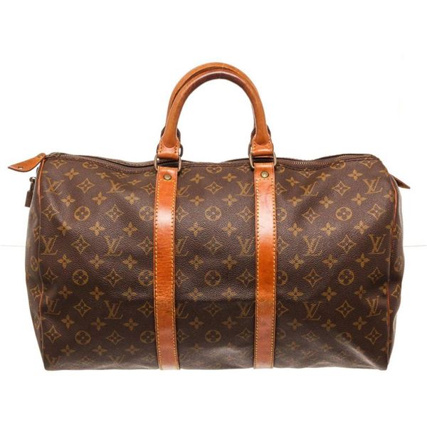 Louis Vuitton Brown Monogram Keepall 45cm Travel Bag