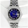 Image 3 : Rolex Mens Stainless Steel Blue Vignette Roman 3 ctw Diamond Datejust Wristwatch