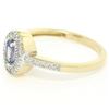 Image 2 : NEW Petite 14K Yellow Gold 0.50 ctw Oval Cut Tanzanite Ring w/ Round Diamond Hal