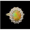 Image 2 : 2.17 ctw Opal and Diamond Ring - 14KT Yellow Gold