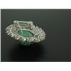 Image 6 : Estate Platinum 22.45 ctw Cabochon Jade & Marquise Diamond Dual Swirl Pin Brooch