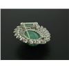 Image 7 : Estate Platinum 22.45 ctw Cabochon Jade & Marquise Diamond Dual Swirl Pin Brooch
