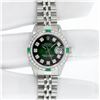 Image 3 : Rolex Ladies Stainless Steel 26MM Green Vignette Diamond Oyster Perpetual Dateju