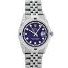 Image 2 : Rolex Mens Stainless Steel Blue String Diamond Lugs & Sapphire Datejust Wristwat