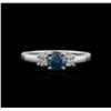 Image 2 : 14KT White Gold 0.91 ctw Blue Diamond Ring