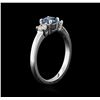 Image 3 : 14KT White Gold 0.91 ctw Blue Diamond Ring