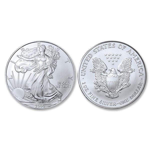 2000 American Silver Eagle .999 Fine Silver Dollar Coin