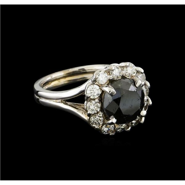 4.42 ctw Black Diamond Ring - 14KT White Gold