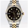 Image 2 : Rolex Mens 2 Tone Brown Diamond & Sapphire 36MM Oyster Perpetual Datejust