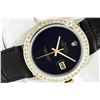Image 1 : Rolex 36 Datejust Black Onyx 2.75 ctw Princess Diamond Leather Band Oyster Perpe