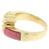 Image 8 : 14k Yellow Gold 2 Bezel Set Rectangular Pink Jade Bypass Ring