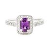 Image 2 : 1.36 ctw Oval Mixed Purple Sapphire And Round Brilliant Cut Diamond Ring - 14KT