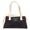 Image 1 : Chanel Cream Navy Blue Patent Trim Tote Bag