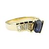 Image 1 : 2.05 ctw Round Brilliant Blue Sapphire And Diamond Ring - 14KT Yellow Gold