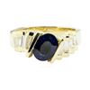 Image 2 : 2.05 ctw Round Brilliant Blue Sapphire And Diamond Ring - 14KT Yellow Gold