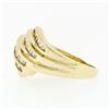 Image 6 : 14k Yellow Gold 1.15 ctw 5 Channel Baguette Diamond Wide Tiered Swirl Band Ring