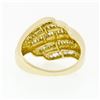 Image 9 : 14k Yellow Gold 1.15 ctw 5 Channel Baguette Diamond Wide Tiered Swirl Band Ring