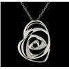 Image 2 : 0.50 ctw Diamond Pendant With Chain - 14KT White Gold