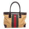 Image 1 : Gucci Brown Coated Canvas Web Tote Bag