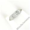 Image 3 : Vintage Platinum 0.52 ctw Dual Transitional Cut Diamond Hand Engraved Band Ring