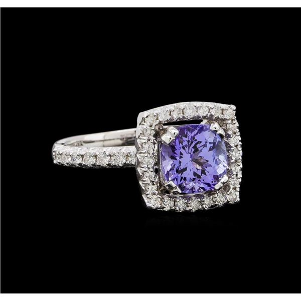 14KT White Gold 2.43 ctw Tanzanite and Diamond Ring