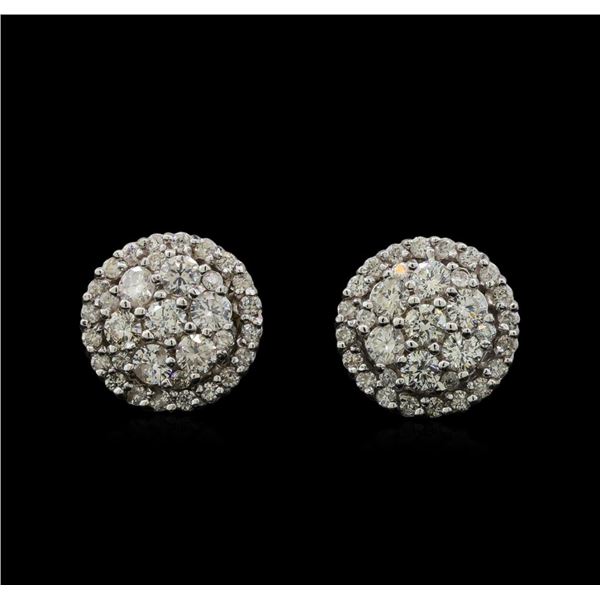 14KT White Gold 0.90 ctw Diamond Earrings