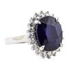 Image 1 : 11.05 ctw Sapphire And Diamond Ring - 14KT White Gold