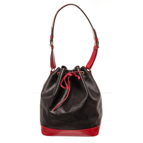 Louis Vuitton Black Red Epi leather Noe GM Bucket Bag