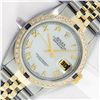 Image 1 : Rolex Mens 2 Tone Mother Of Pearl Diamond & Sapphire 36MM Datejust Wristwatch