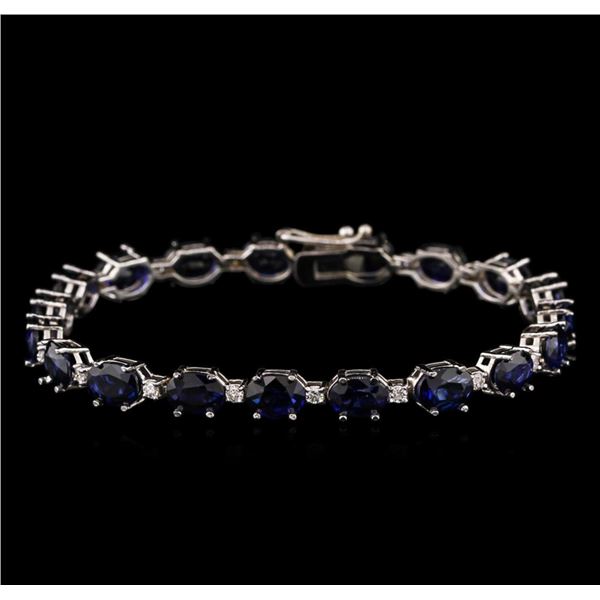 14KT White Gold 16.95 ctw Sapphire and Diamond Bracelet