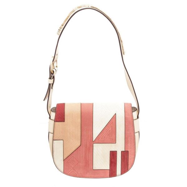 Tory Burch Multicolor Canvas Coral Patchwor Shoulder Bag