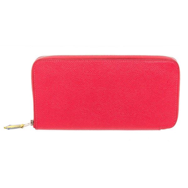 Hermes Red Epsom Leather Silkin Classic Wallet