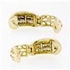 Image 6 : 14K Yellow Gold 1.10 ctw 3 Row Channel Baguette Cut Diamond Hoop Huggie Earrings