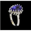 Image 4 : 3.35 ctw Tanzanite and Diamond Ring - 14KT White Gold