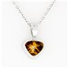 Image 6 : 14k White Gold GIA 0.70 ctw Fancy Deep Brown Orange Heart Natural Diamond Pendan
