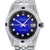 Image 2 : Rolex Mens Stainless Steel Blue Vignette Diamond & Sapphire Datejust Wristwatch