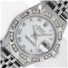 Image 1 : Rolex Ladies Stainless White Roman Pyramid Diamond Datejust Wristwatch With Role